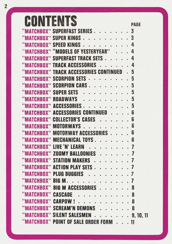 Matchbox Pricelist January 1972