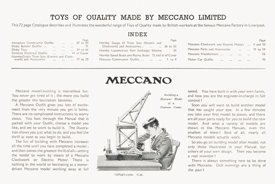 Meccano Katalog 1939-1940