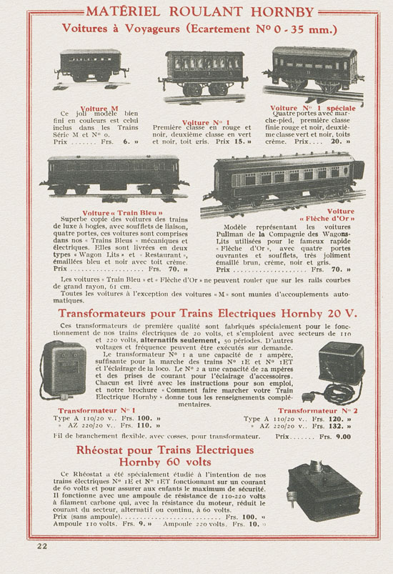 Meccano et Trains Hornby Katalog 1933