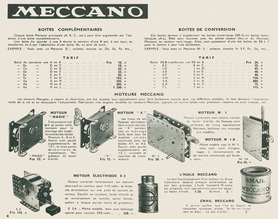 Meccano Mecanique en miniature 1935-1936