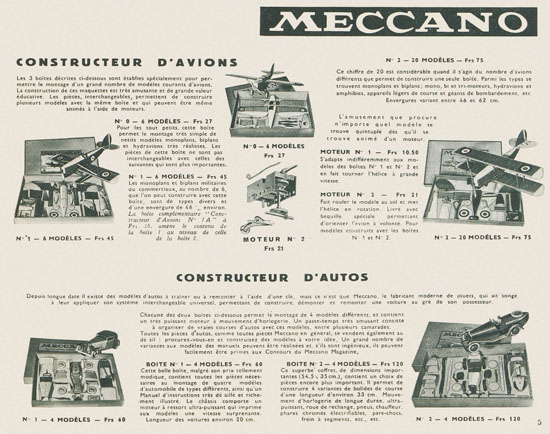 Meccano Mecanique en miniature 1935-1936