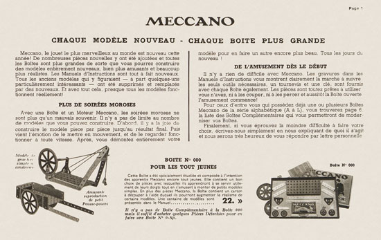 Seite 3 Meccano Le Livre des Meilleurs Jouets Katalog 1938-1939