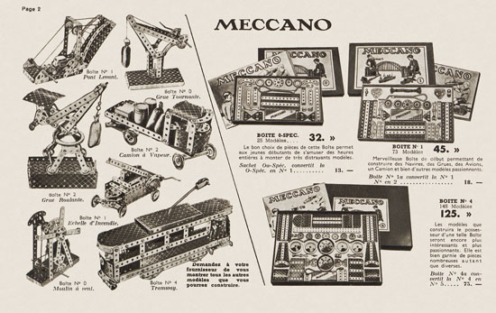 Seite 4 Meccano Le Livre des Meilleurs Jouets Katalog 1938-1939
