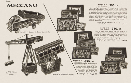 Seite 6 Meccano Le Livre des Meilleurs Jouets Katalog 1938-1939