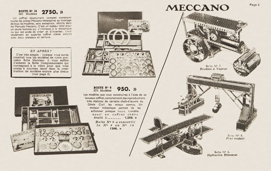Seite 7 Meccano Le Livre des Meilleurs Jouets Katalog 1938-1939