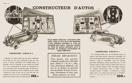 Meccano Le Livre des Meilleurs Jouets Katalog 1938-1939