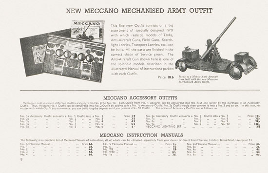 Meccano The Stars send their Message Katalog 1939-1940