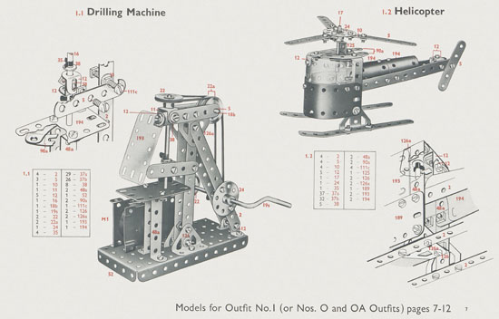 Meccano Book of models 0-1 1962