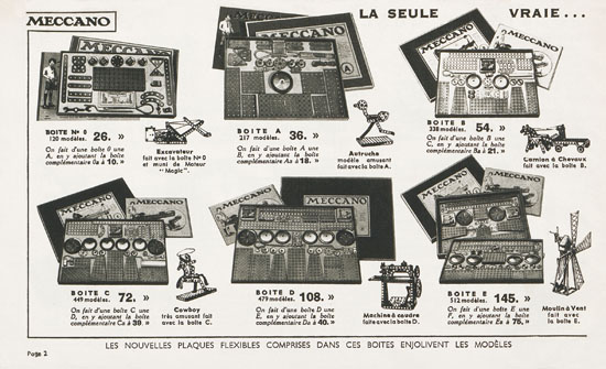 Meccano Jouets catalogue 1936-1937