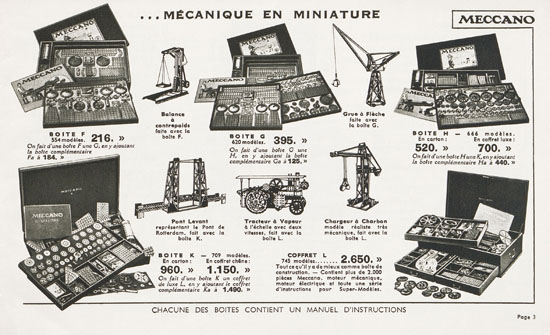 Meccano Jouets catalogue 1936-1937