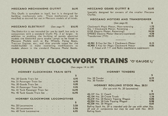 Meccano Bayko Hornby catalogue 1963