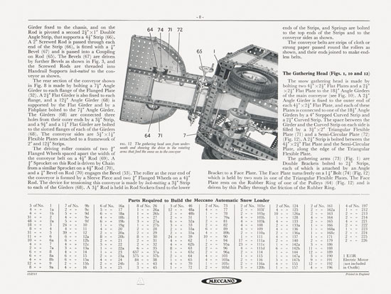 Meccano Leaflet No. 11 1974 Automatic Snow Loader