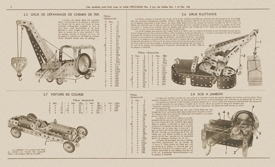 Meccano Manuel d'instructions 1 a 1949