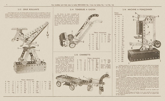 Meccano Manuel d'instructions 1 a 1949