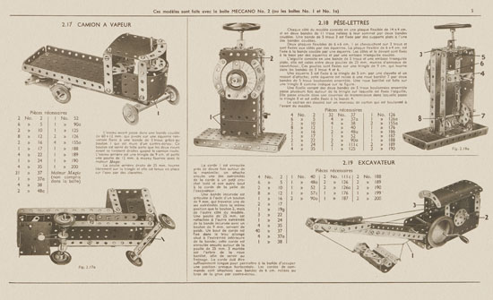 Meccano Manuel d'instructions 1 a 1949