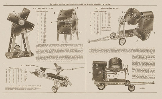 Meccano Manuel d'instructions 1 a 1949