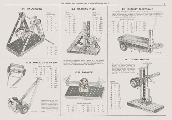 Meccano Manuel d'instructions 3 1958