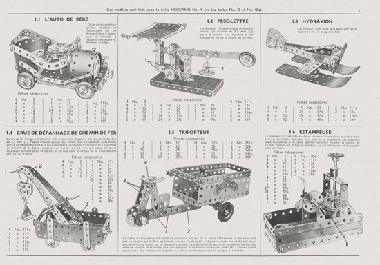 Meccano Manuel d'instructions 3 1958