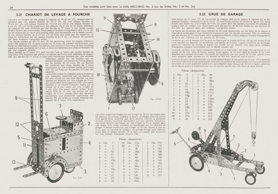 Meccano Manuel d'instructions 3 1958