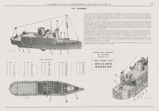 Meccano Manuel d'instructions 3 1958