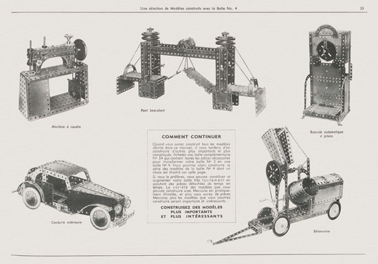 Meccano Manuel d'instructions 3 1958