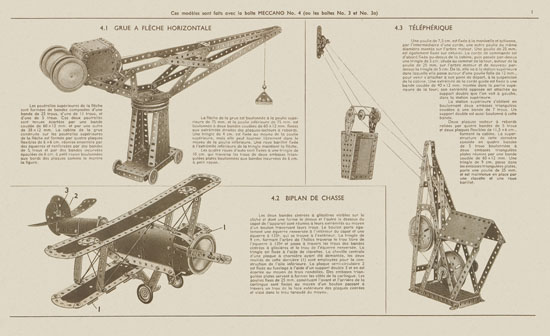 Meccano Manuel d'instructions 3 A 1950