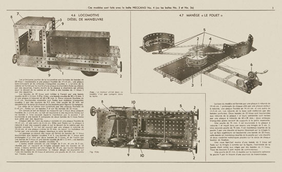 Meccano Manuel d'instructions 3 A 1950