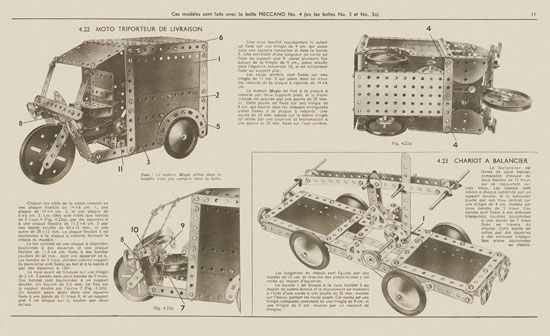 Meccano Manuel d'instructions 3 A 1950