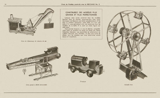 Meccano Manuel d'instructions 3 A 1950