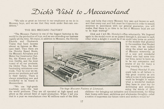 Meccano Visit to Meccanoland 1935