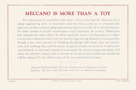 Meccano Visit to Meccanoland 1935