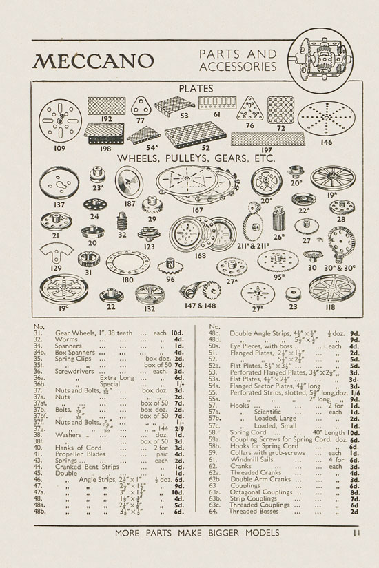 Meccano Products catalogue 1937