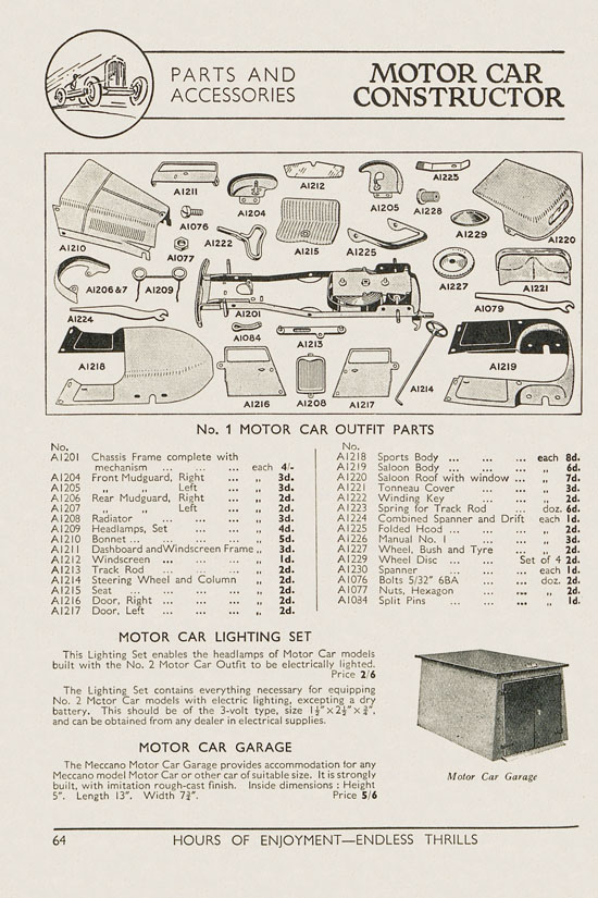 Meccano Products catalogue 1937