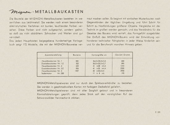 Gebr. Staiger Mignon Katalog 1952