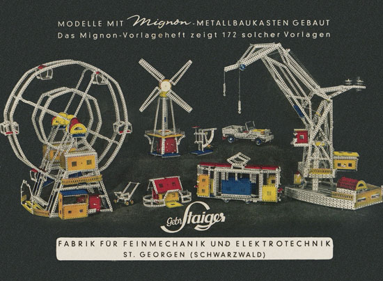 Gebr. Staiger Mignon Katalog 1952