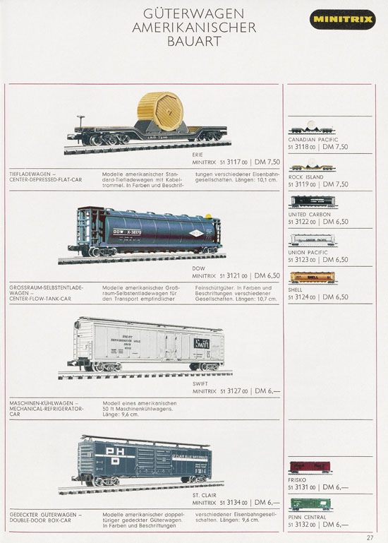 Minitrix Katalog 1970-1971