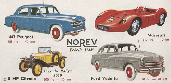 Norev catalogue 1959