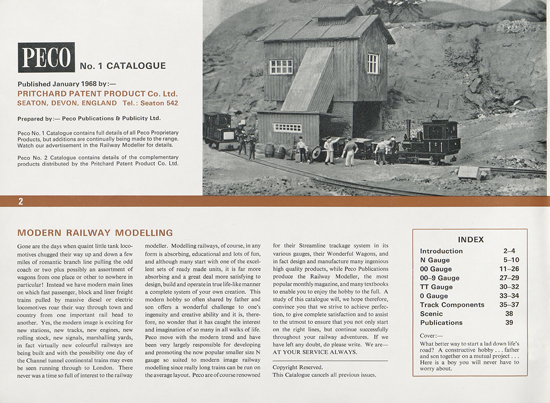 Peco Model Railway Products catalogue 1968