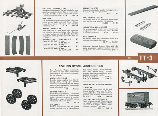 Peco Model Railway Products catalogue 1968