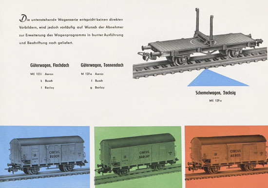 Piko-Modelleisenbahnwagen Katalog 1960