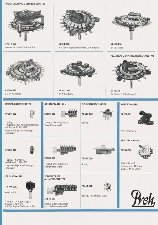 Preh-Werke Katalog Bauelemente 1969