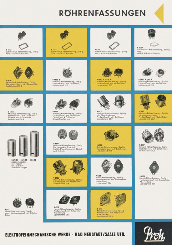 Preh-Werke Prospekt Elektromechanische Bauelemente 1961