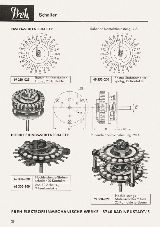 Preh Lagerkatalog 1974-1975