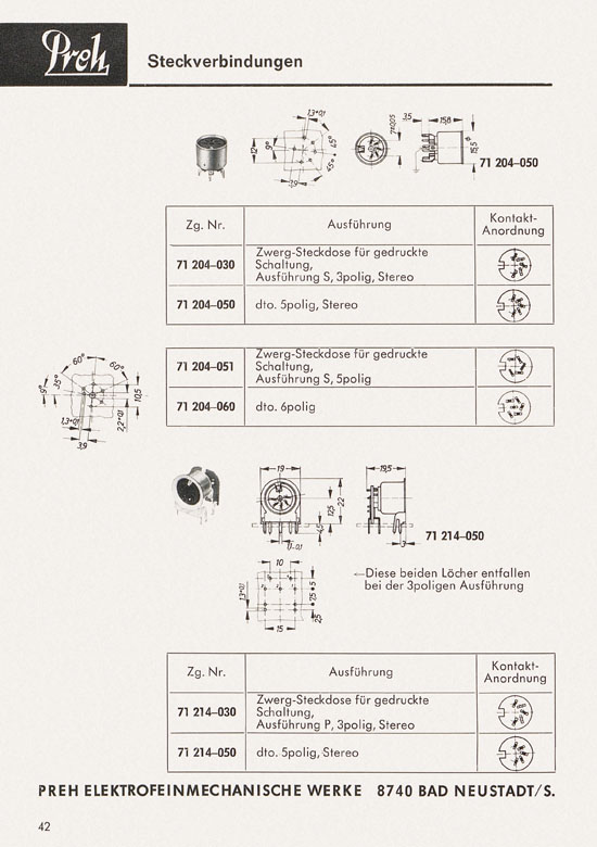 Preh Lagerkatalog 1974-1975