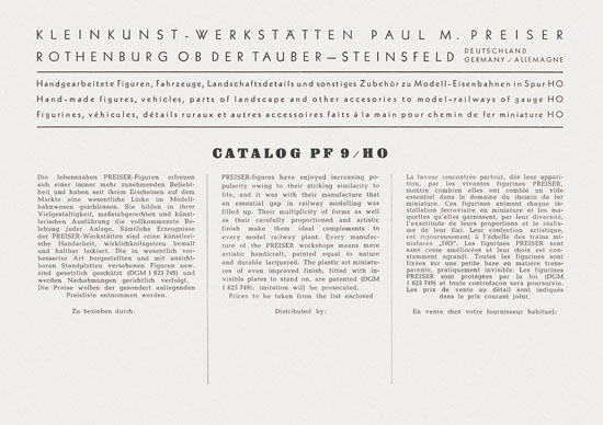 Seite 3 Preiser Katalog 1954