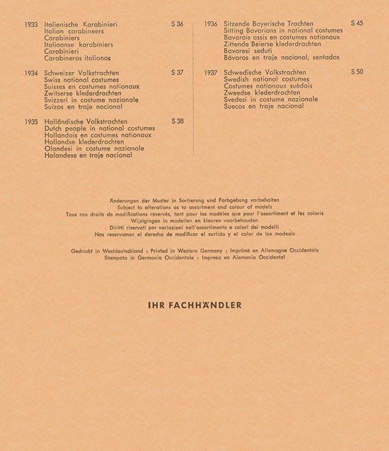 Preiser Hauptkatalog 1960