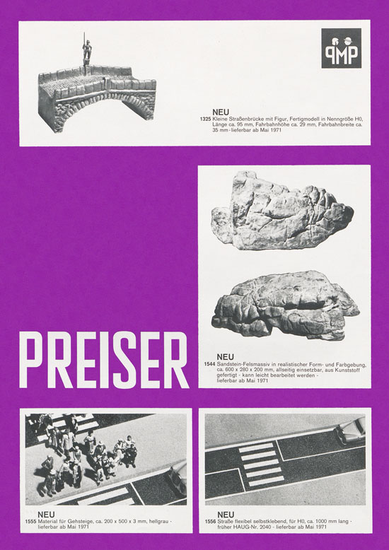 Preiser Katalog Nachtrag 1971-1972