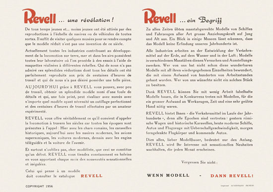 Revell Katalog 1956