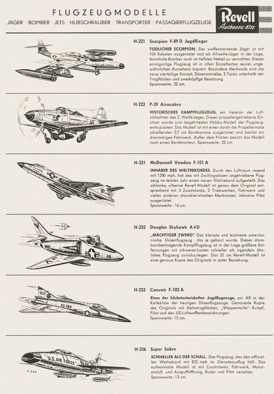 Revell Hobby Kits Katalog 1959