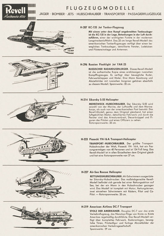 Revell Hobby Kits Katalog 1959